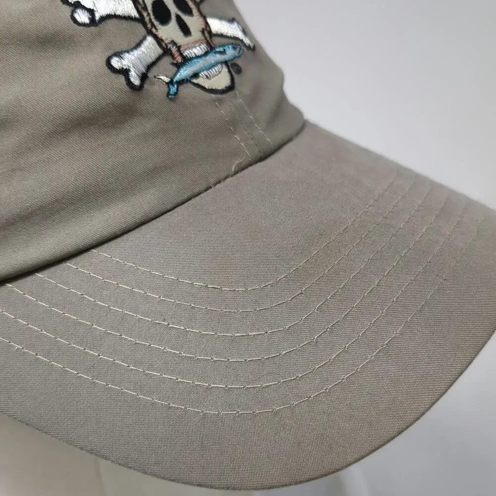 Calcutta Baseball Cap Brown One Size Skull Crossbones Fish Logo Strapback Hat
